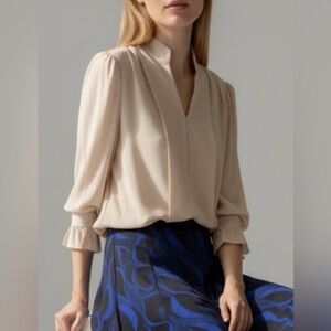 MADE IN ITALY CATAPANO Elegant Cream Blouse